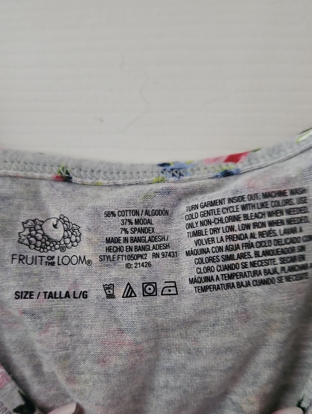 Fruit of the Loom Cami Bralettes, 2 Pk, Rose & Floral NWT, Sz Lg - Picture 4 of 7
